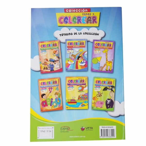 Libro Medios De Transporte Vamos A Colorear EDARSI 32 Páginas - Imagen 2