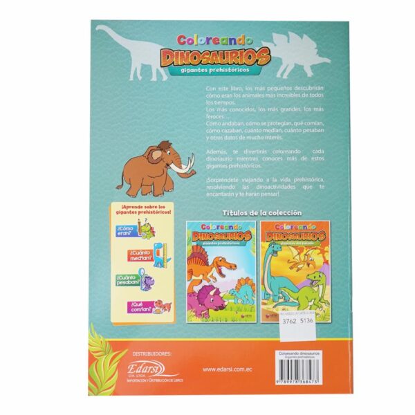 Libro Coloreando Dinosaurios Prehistóricos VETA EDICIONES Unidad - Imagen 2