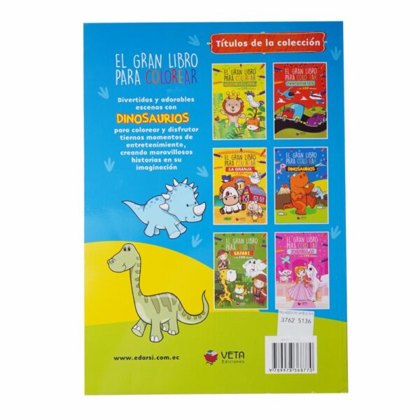 Libro Dinosaurios Gran Libro Para Colorear VETA EDICIONES 96 Páginas - Imagen 2