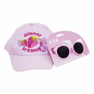Set Niña Gorro Y Gafas  Diseño Summer Rosadas AE