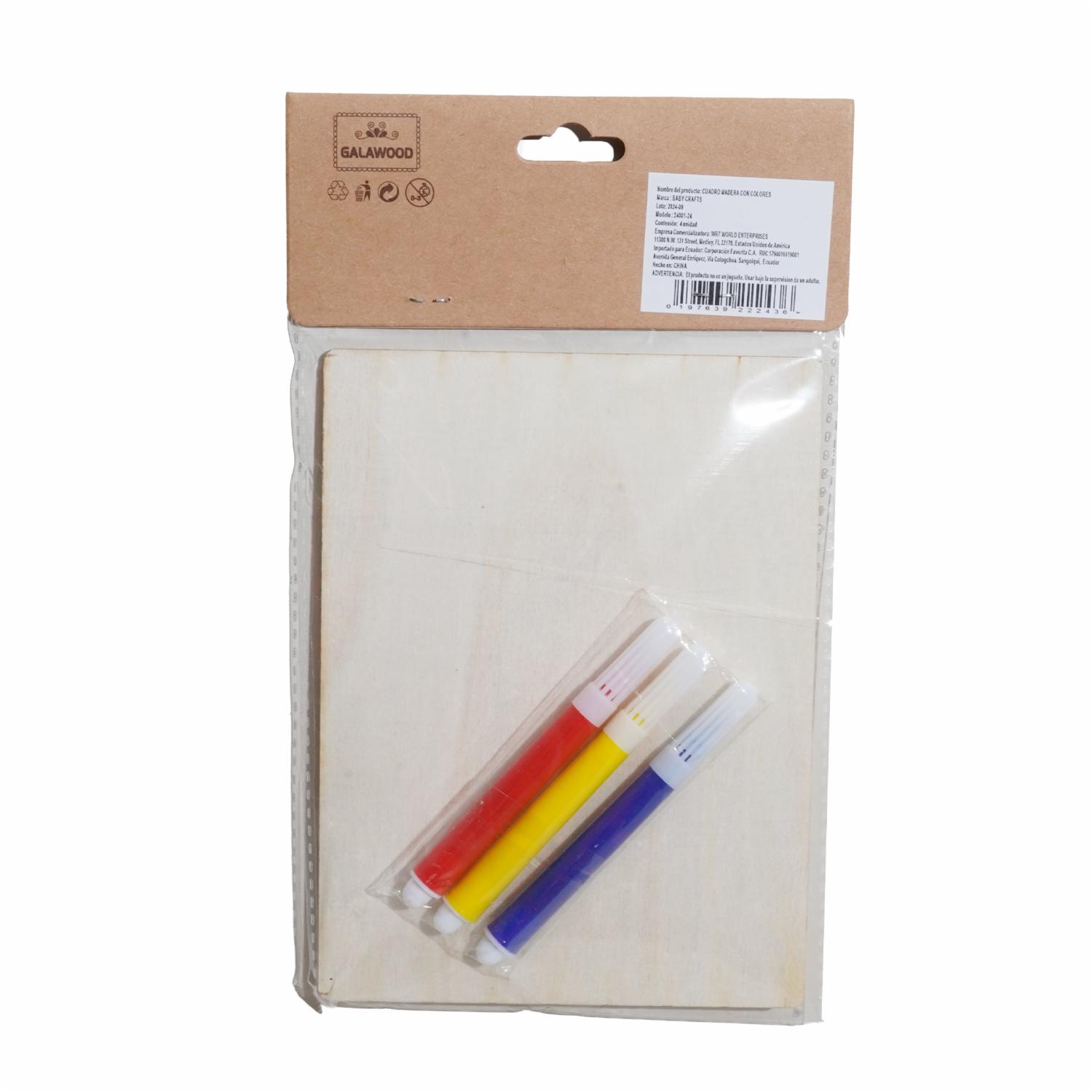 Cuadro Para Pintar De Madera Con Colores BABY CRAFT 4 Piezas - Imagen 2