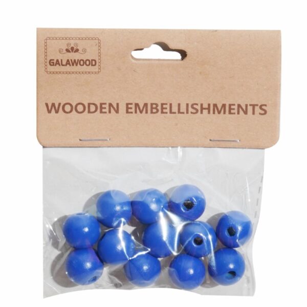 Bolas Para Manualidades Azules De Madera BABY CRAFT 12 Piezas