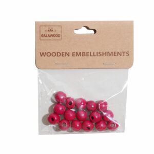 Bolas Para Manualidades Rojas De Madera BABY CRAFT 16 Piezas