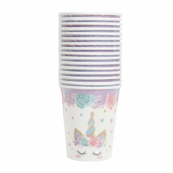 Set De Platos Servilletas Vasos Y Cubiertos Unicornio Azul UNIFELICIDAD 16 Uds - Imagen 6