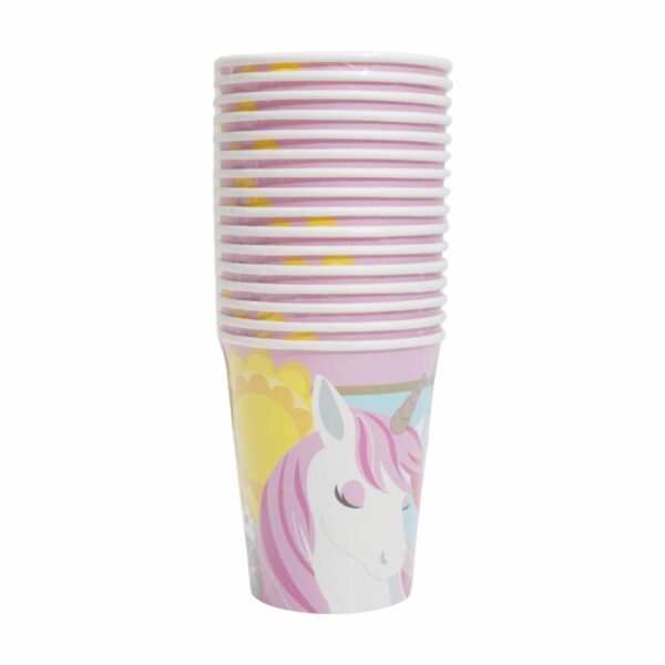 Set De Platos Servilletas Vasos Y Cubiertos Unicornio Amarillo UNIFELICIDAD 16 Uds - Imagen 6