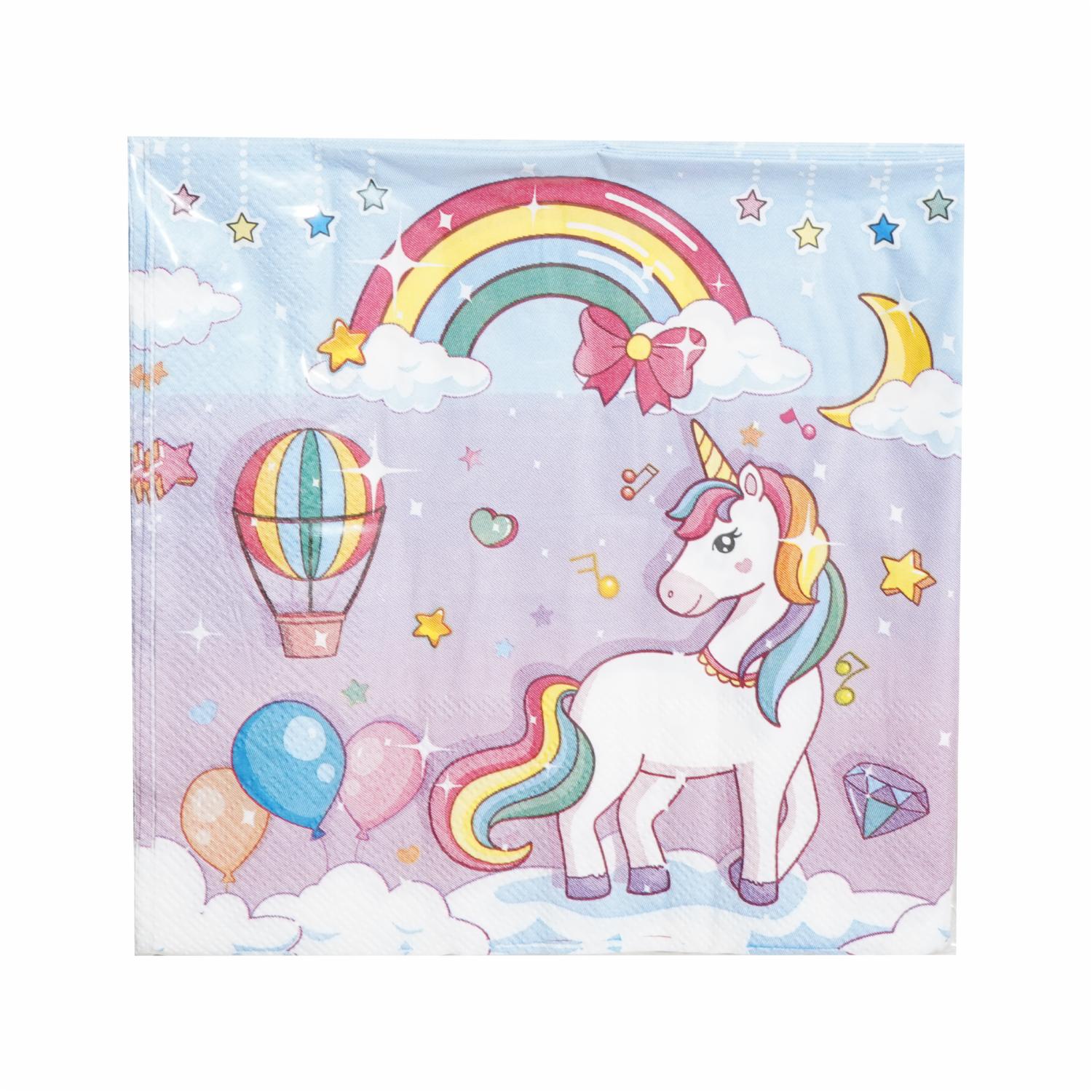 Set De Platos Servilletas Vasos Y Cubiertos Unicornio Rosado UNIFELICIDAD 16 Uds