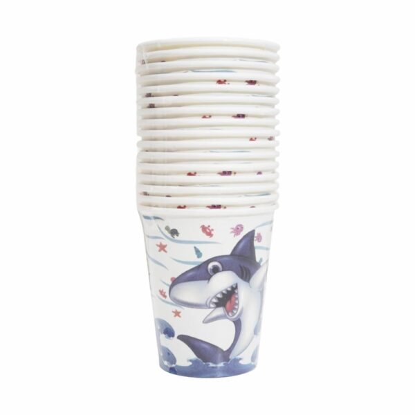 Set De Platos Colgante Vasos Cubiertos Y Servilletas Tiburón UNIFELICIDAD 16 Uds - Imagen 6