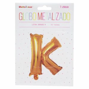 Globo Metalizado Dorado K UNIFELICIDAD 16"