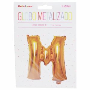 Globo Metalizado Dorado M UNIFELICIDAD 16"