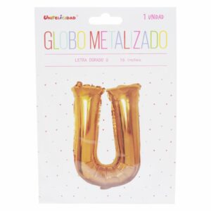 Globo Metalizado Dorado U UNIFELICIDAD 16"