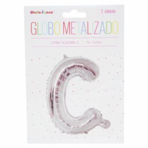Globo Metalizado Plateado C UNIFELICIDAD 16"