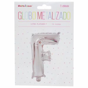 Globo Metalizado Plateado F UNIFELICIDAD 16"