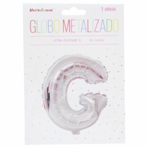 Globo Metalizado Plateado G UNIFELICIDAD 16"