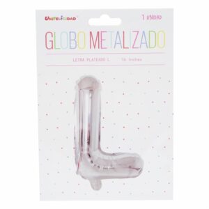 Globo Metalizado Plateado L UNIFELICIDAD 16"