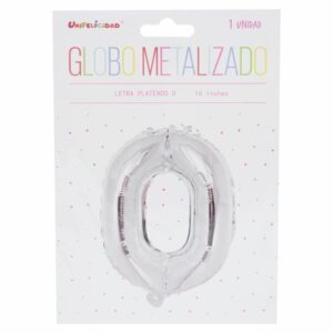 Globo Metalizado Plateado O UNIFELICIDAD 16"