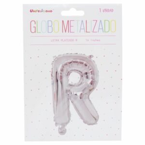Globo Metalizado Plateado R UNIFELICIDAD 16"