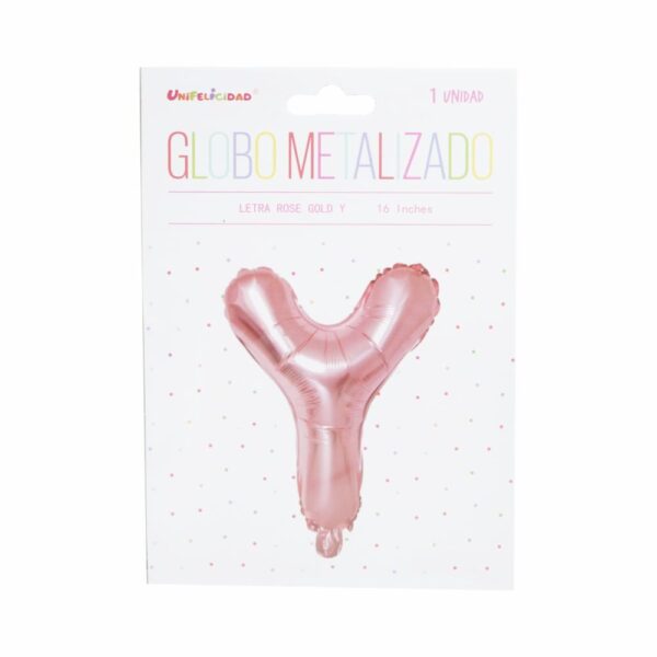 Globo Metalizado Rose Gold Y UNIFELICIDAD 16"