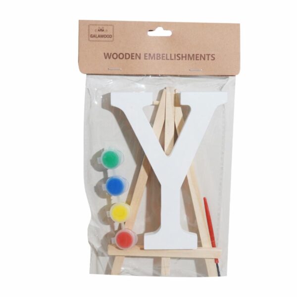 Set Letra Madera Y  Blanca Con Acuarelas BABY CRAFT 15X1.2CM