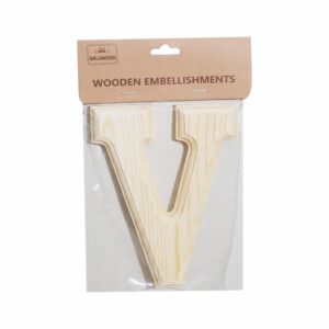 Letra De Madera V BABY CRAFT 15X 6 Cm