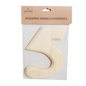 Numero De Madera 5 BABY CRAFT 15X 6 Cm