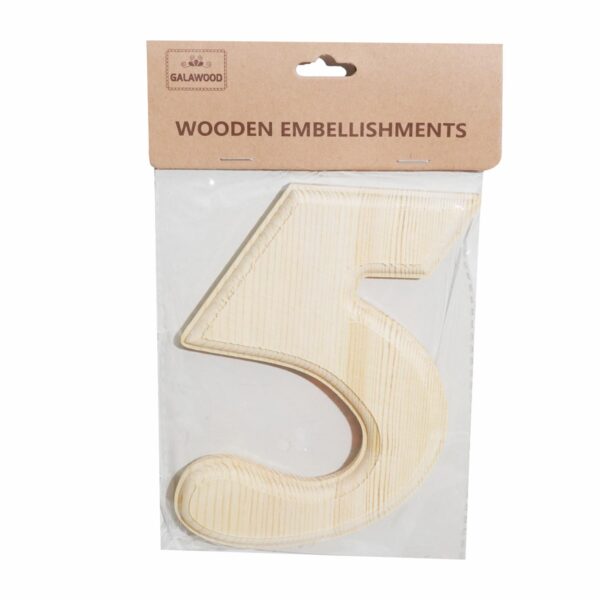 Numero De Madera 5 BABY CRAFT 15X 6 Cm