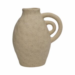 Florero Decorativo Taupe Abstracto Martillado SHUNDA 13.5X10.5X15 Cm