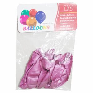Globos Metalizados N.12 Rosado BALLOONS 10 Uds