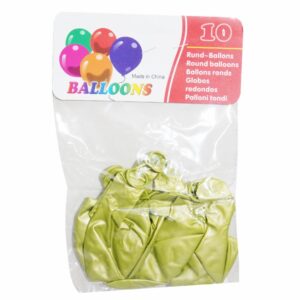 Globos Metalizados N.12 Verde BALLOONS 10 Uds