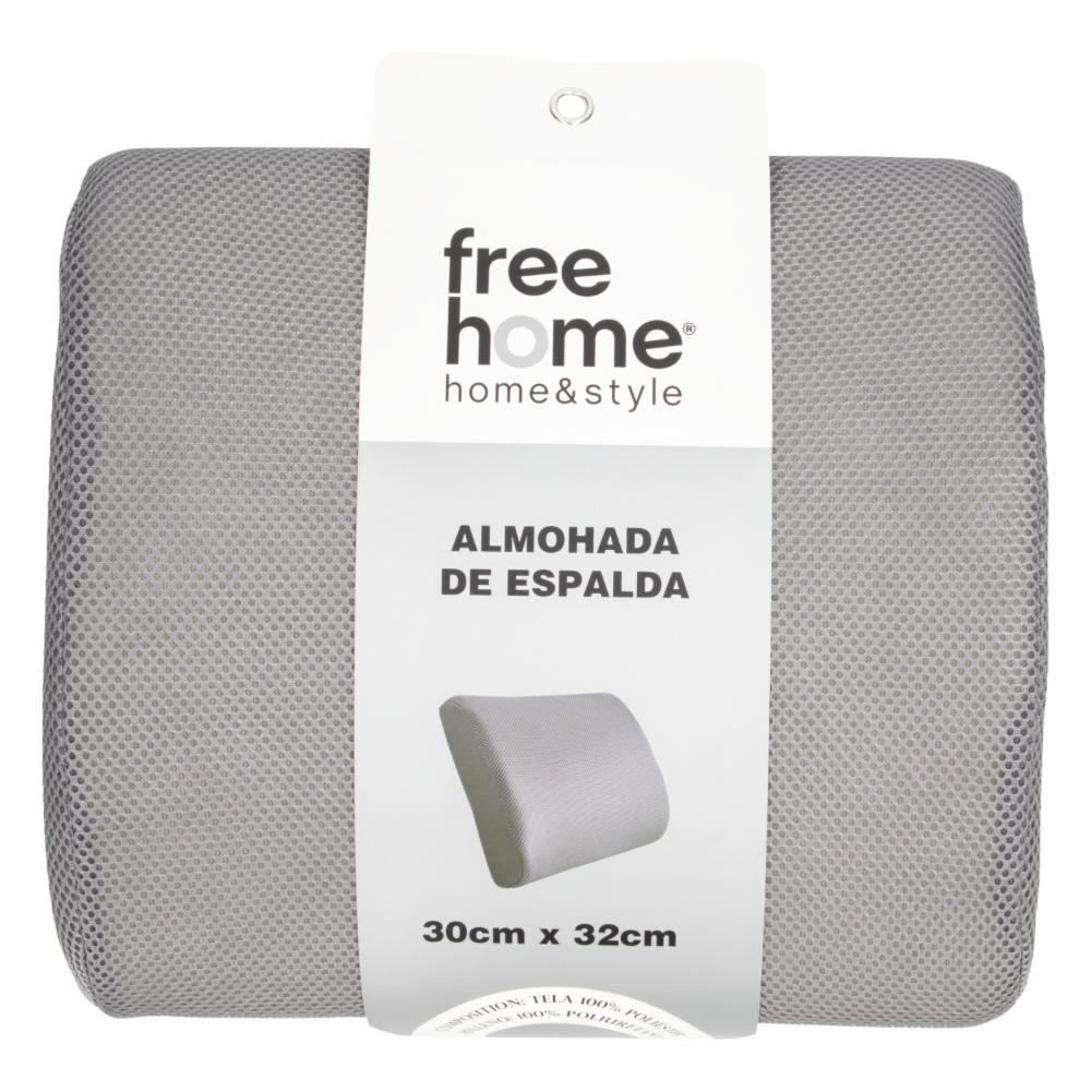 Almohada De Espalda Gris Con Banda Posterior FREE HOME 32X30 Cm - Imagen 2