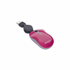 Mini Mouse Óptico De Viaje Rosa VERBATIM Con Cable