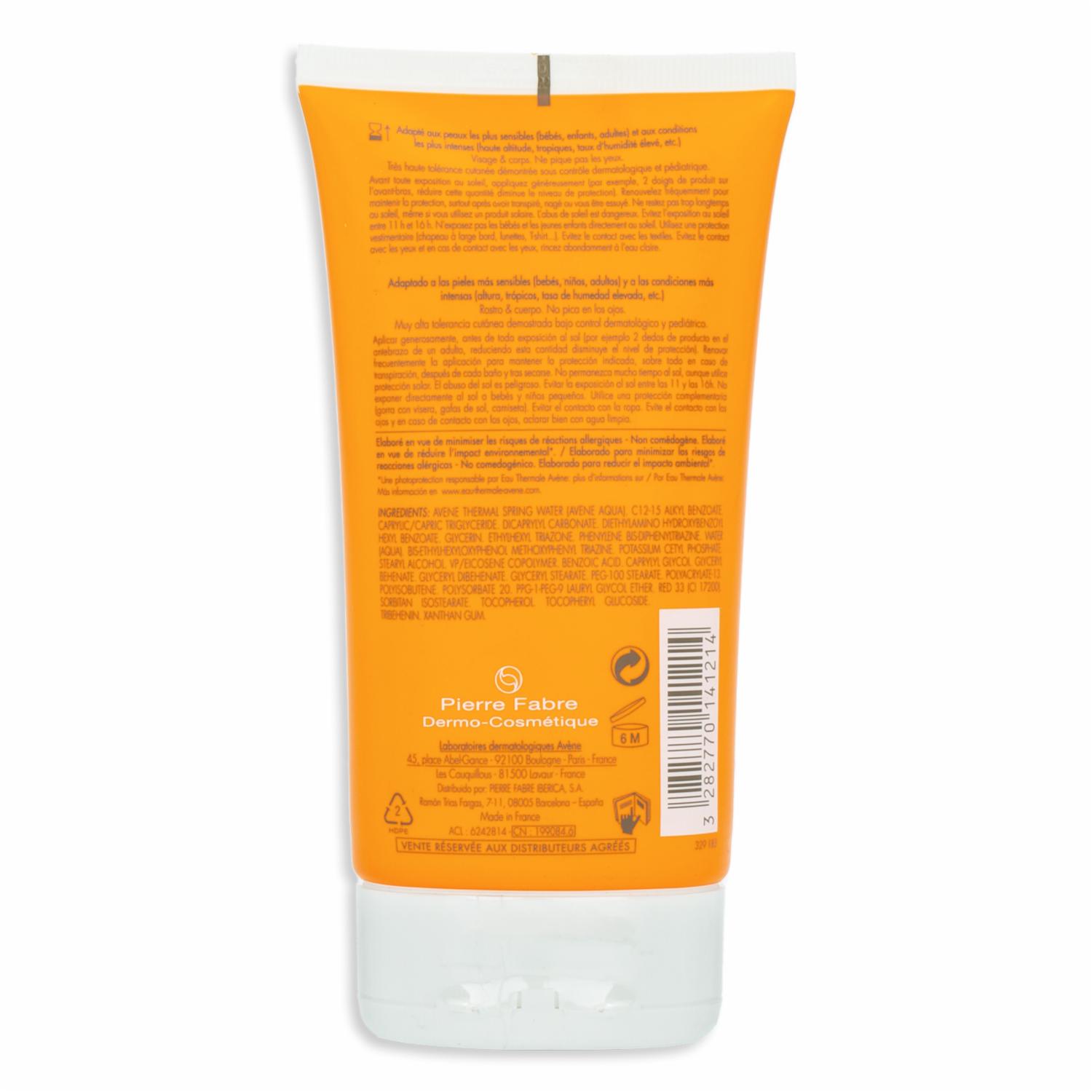 Protector Solar Intense Protect Fluido Ultra Resistente Al Agua SPF 50+ AVÈNE 150 Ml - Imagen 2