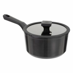 Cacerola De Inducción Con Tapa De Vidrio Negra BUGATTI 20 Cm