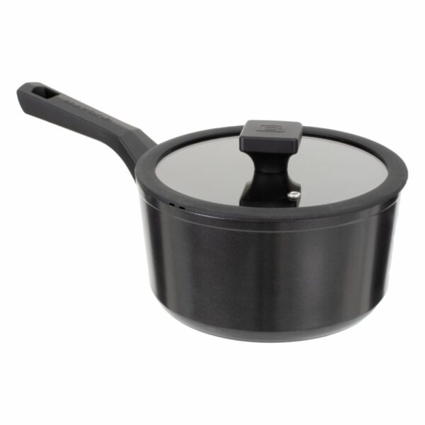 Cacerola De Inducción Con Tapa De Vidrio Negra BUGATTI 20 Cm