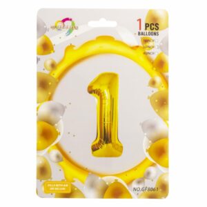 Globo Aluminio Dorado N1 16" IMPORTADORA CUMPLEAÑOS X 10 Unidades