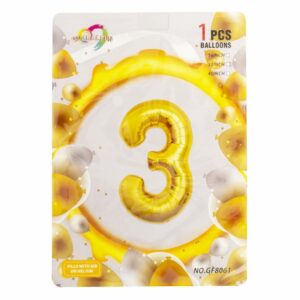 Globo Aluminio Dorado N3 16" IMPORTADORA CUMPLEAÑOS Funda