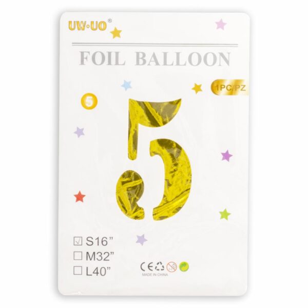 Globo Aluminio Dorado N5 IMPORTADORA CUMPLEAÑOS 16"
