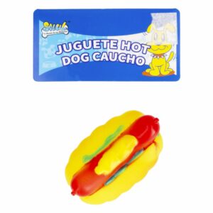 Juguete Para Mascota Diseño Hot Dog Caucho SOLEIL PET'S WORLD Mediano