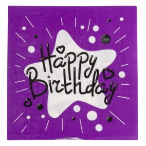 Servilleta Fiesta Happy Brithday IMPORTADORA CUMPLEAÑOS X20 Unidades