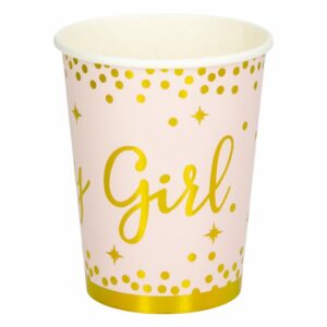 Vaso Baby Girl 8 Oz IMPOR.CUMPLEANOS X 10 Uds