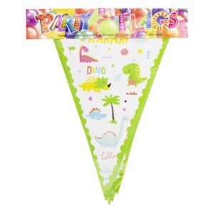 Banderín Dino X 1 PARTY FLAGS Blanco Y Verde