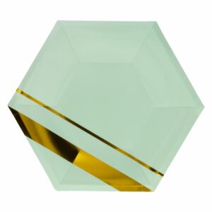 Plato Verde Menta 26 Cm IMPORTADORA CUMPLEAÑOS X 10 Uds