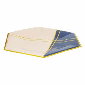 Plato Azul Con Dorado 26 Cm IMPORTADORA CUMPLEAÑOS X 10 Uds
