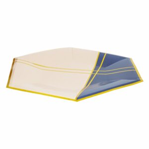 Plato Azul Con Dorado 26 Cm IMPORTADORA CUMPLEAÑOS X 10 Uds