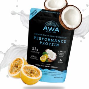 Proteína En Polvo Performance  Maracuyá Crema de Coco Tropical Splash AWA NUTRITION 300 G