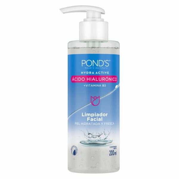 Limpiador Facial En Gel Hydra Active  Con Ácido Hyalurónico Y Vitamina C POND´S 200 Ml - Imagen 2