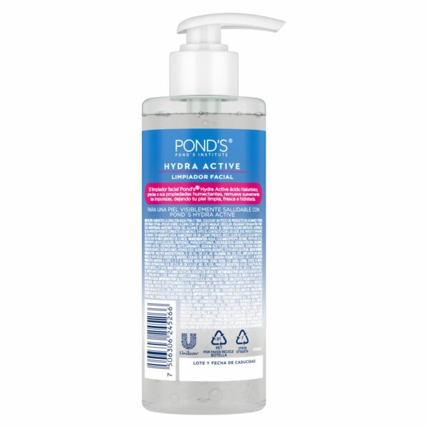 Limpiador Facial En Gel Hydra Active  Con Ácido Hyalurónico Y Vitamina C POND´S 200 Ml - Imagen 3