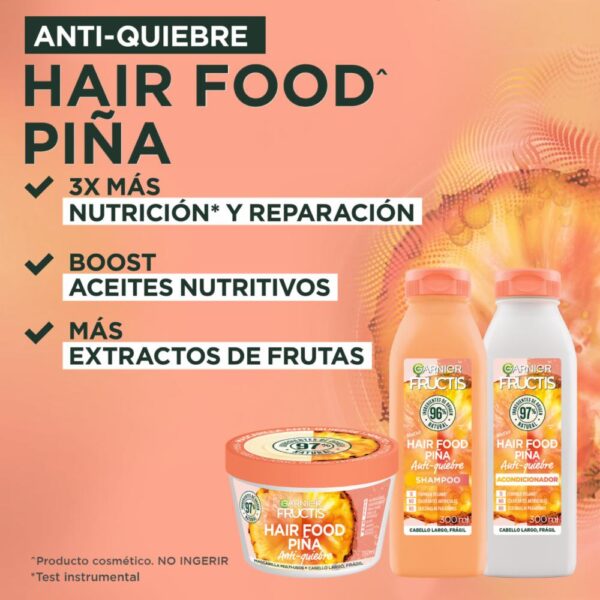 Acondicionador Anti-Quiebre Garnier Fructis Hair Food Piña GARNIER FRUCTIS 300 Ml - Imagen 3