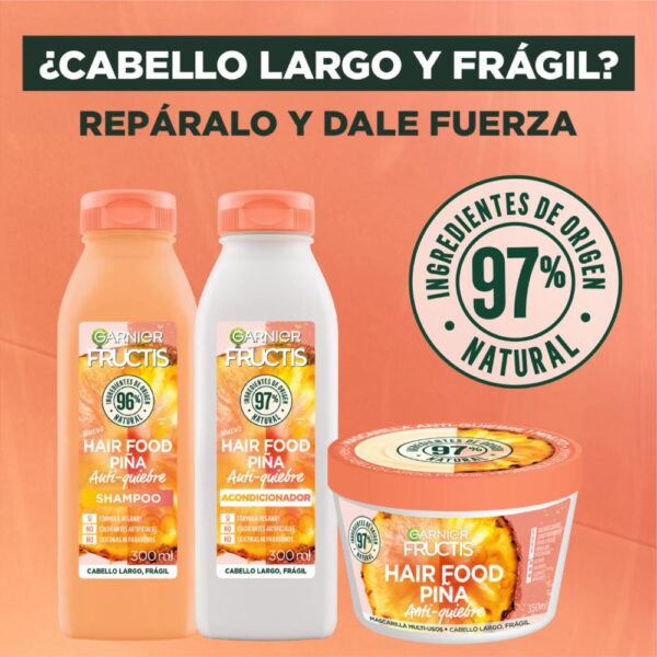 Acondicionador Anti-Quiebre Garnier Fructis Hair Food Piña GARNIER FRUCTIS 300 Ml - Imagen 6