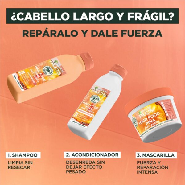 Acondicionador Anti-Quiebre Garnier Fructis Hair Food Piña GARNIER FRUCTIS 300 Ml - Imagen 7