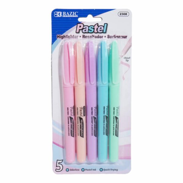 Resaltador Pastel BAZIC X5 Uds